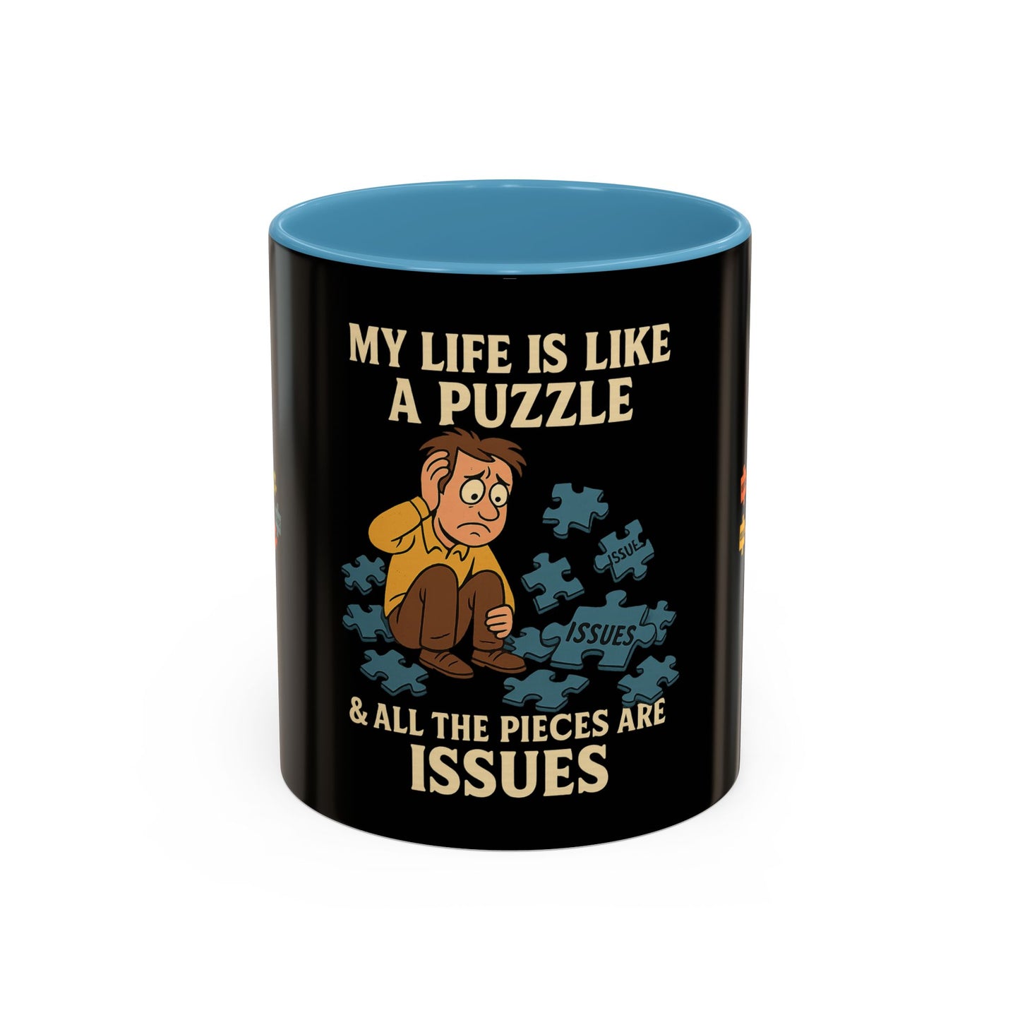 Puzzle-Themed Coffee Mug – "My Life Is Like A Puzzle" – Funny Gift for Coffee Lovers, Tea Drinkers