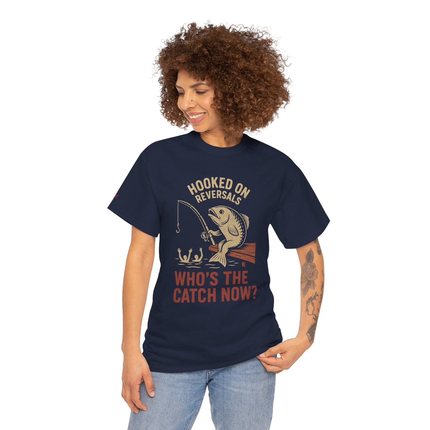 Hooked on Reversals Fishing Tee - Unisex Cotton T-Shirt for Fishing Lovers, Great for Outdoors, Gift for Dad, Summer Apparel, Casual Wear