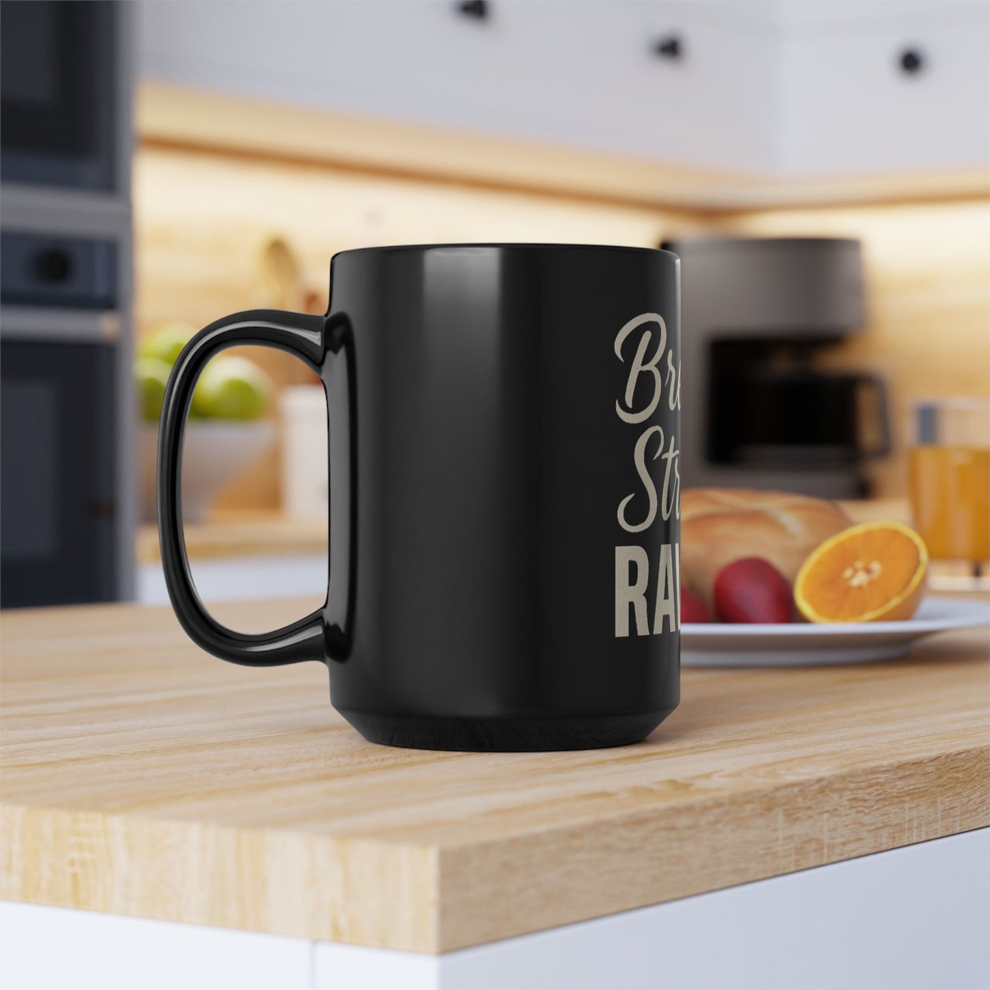 RAVAGE-Inspirational Black 15oz Mug - Motivational Coffee Cup for Yoga Lovers, Fitness Enthusiasts, Self-Care Gifts, Tea Lovers