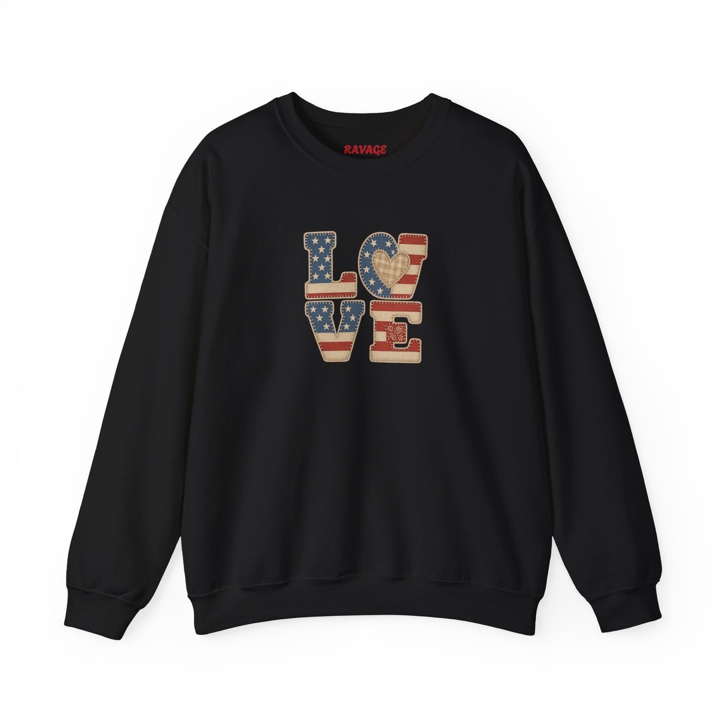 Patriotic Love Sweatshirt | Unisex Crewneck, Cozy Top for Celebrations, Gifts, Independence Day, Casual Style, Everyday Comfort
