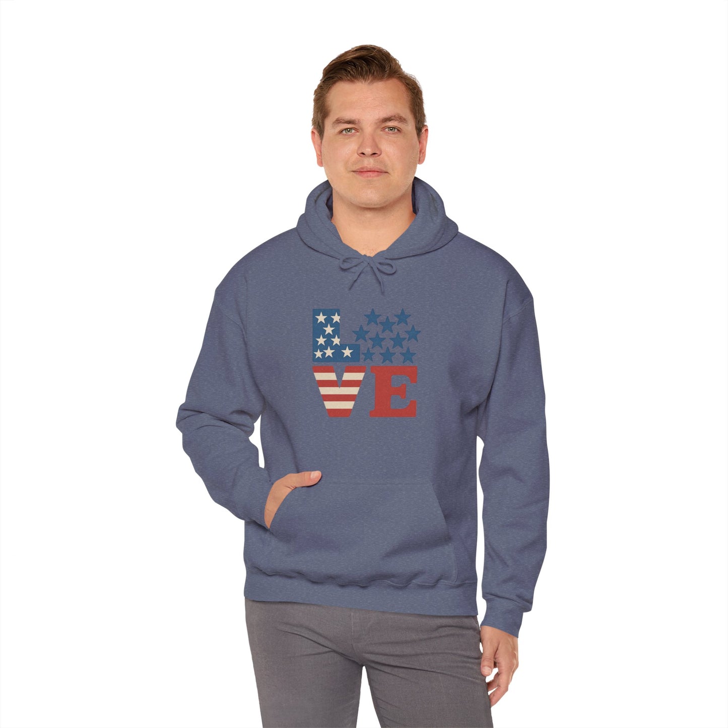 Unisex Hooded Sweatshirt with 'LOVE' Design - Cozy Gift for Friends, Valentine's Day, Casual Wear, Relaxation, Everyday Use