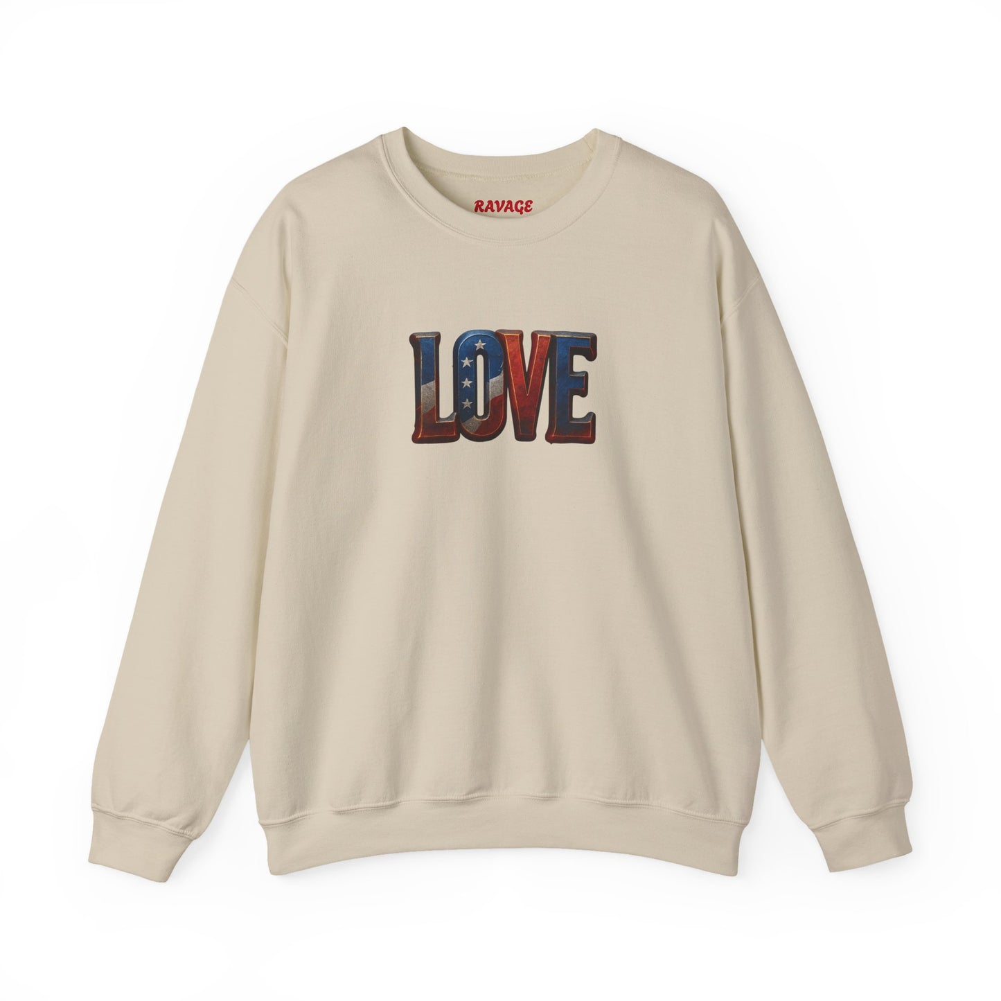 Patriotic Love Sweatshirt | Unisex Crewneck, Cozy Top for Celebrations, Gifts, Independence Day, Casual Style, Everyday Comfort