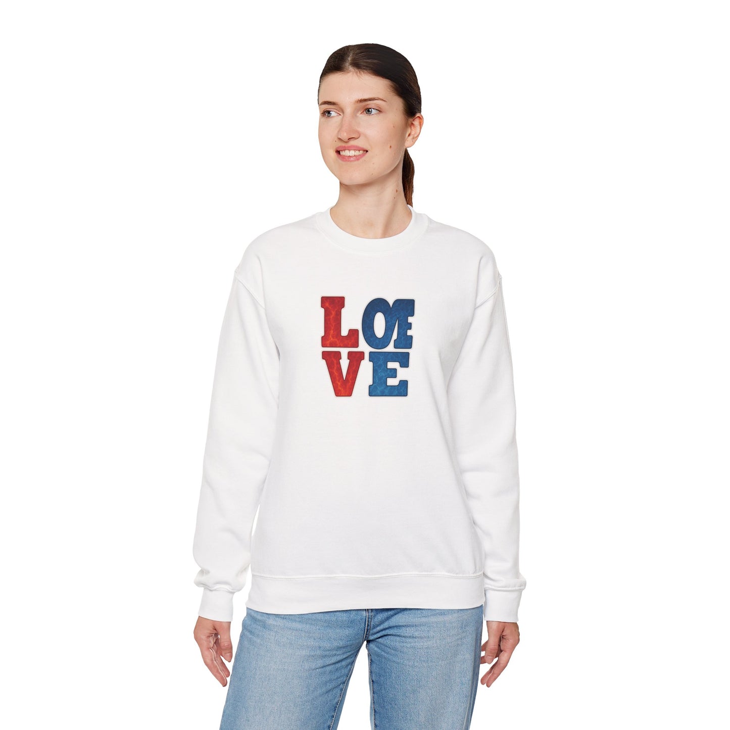 Patriotic Love Sweatshirt | Unisex Crewneck, Cozy Top for Celebrations, Gifts, Independence Day, Casual Style, Everyday Comfort