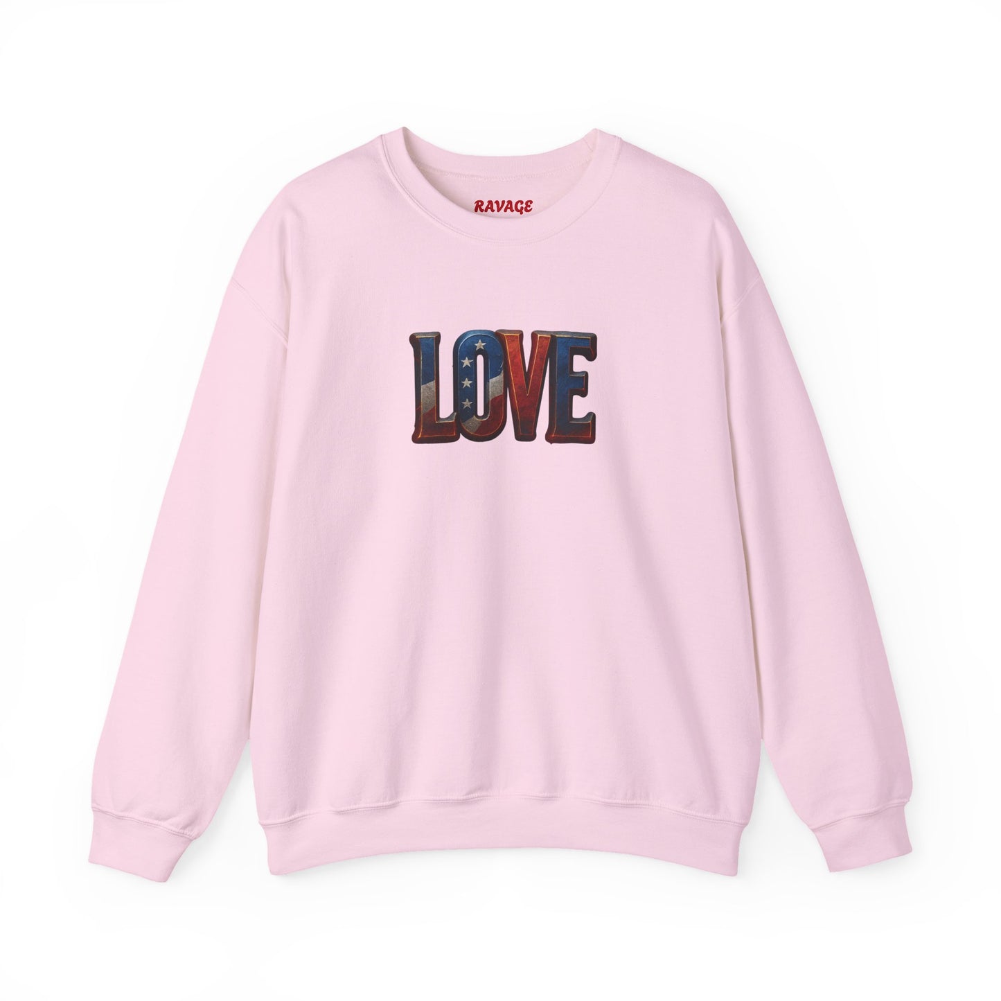 Patriotic Love Sweatshirt | Unisex Crewneck, Cozy Top for Celebrations, Gifts, Independence Day, Casual Style, Everyday Comfort