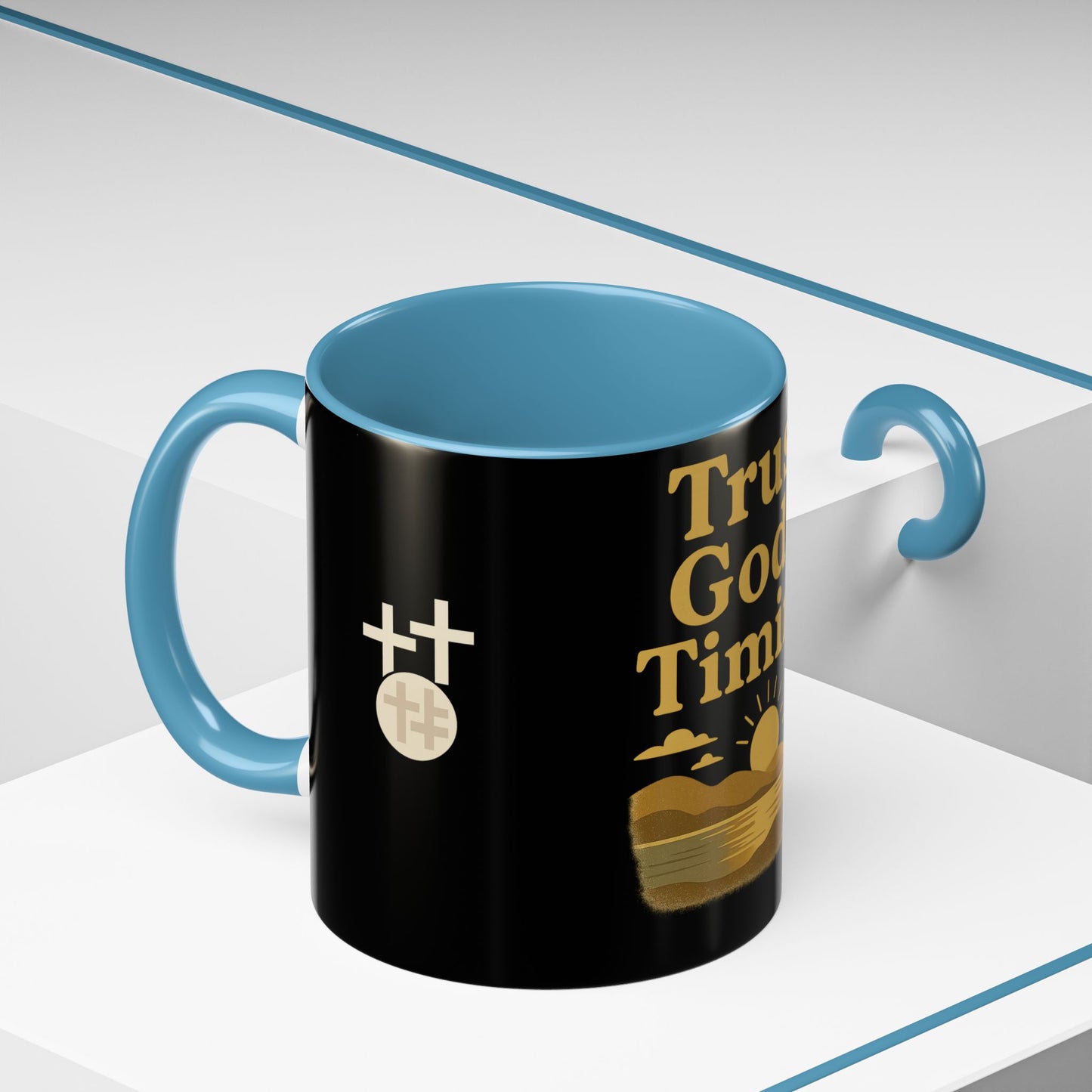 Trust God's Timing Christian Coffee Mug – Inspirational Accent Cup (11oz & 15oz), Faith-Based Gift for Coffee & Tea Lovers