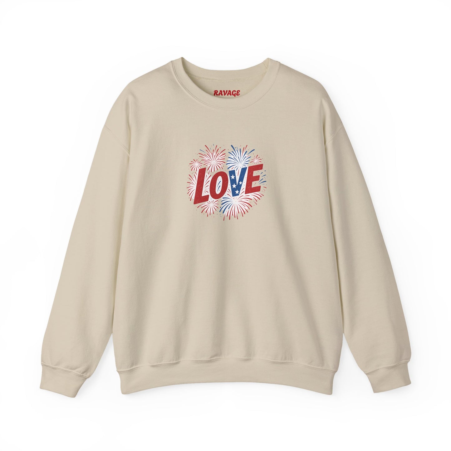 Patriotic Love Sweatshirt | Unisex Crewneck, Cozy Top for Celebrations, Gifts, Independence Day, Casual Style, Everyday Comfort