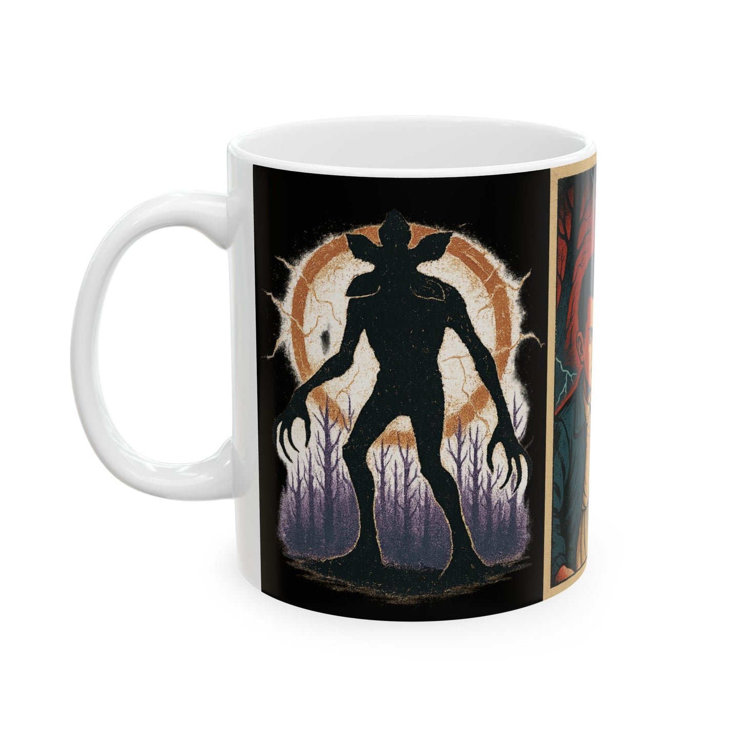 Stranger Things Art Ceramic Mug, 11oz, 15oz Size, Unique Gift for Fans, Retro Coffee Cup, Halloween Decor, Home & Living