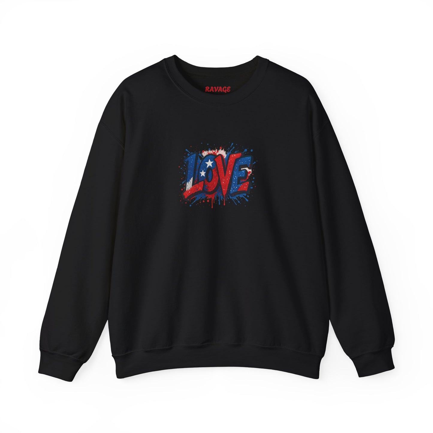Patriotic Love Sweatshirt | Unisex Crewneck, Cozy Top for Celebrations, Gifts, Independence Day, Casual Style, Everyday Comfort
