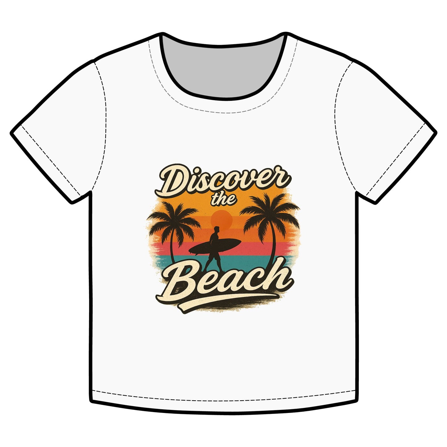 Vintage Surf Style T-Shirt – Discover the Beach