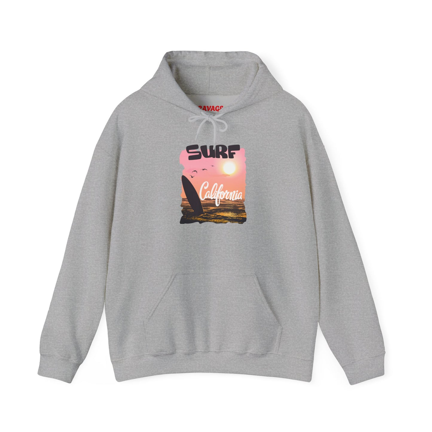 Surf California Hoodie – Relaxed Vibe for Beach Lovers, Perfect for Summer, Gift for Surfers, Comfortable Surfing Apparel, Unisex Sweatshirt