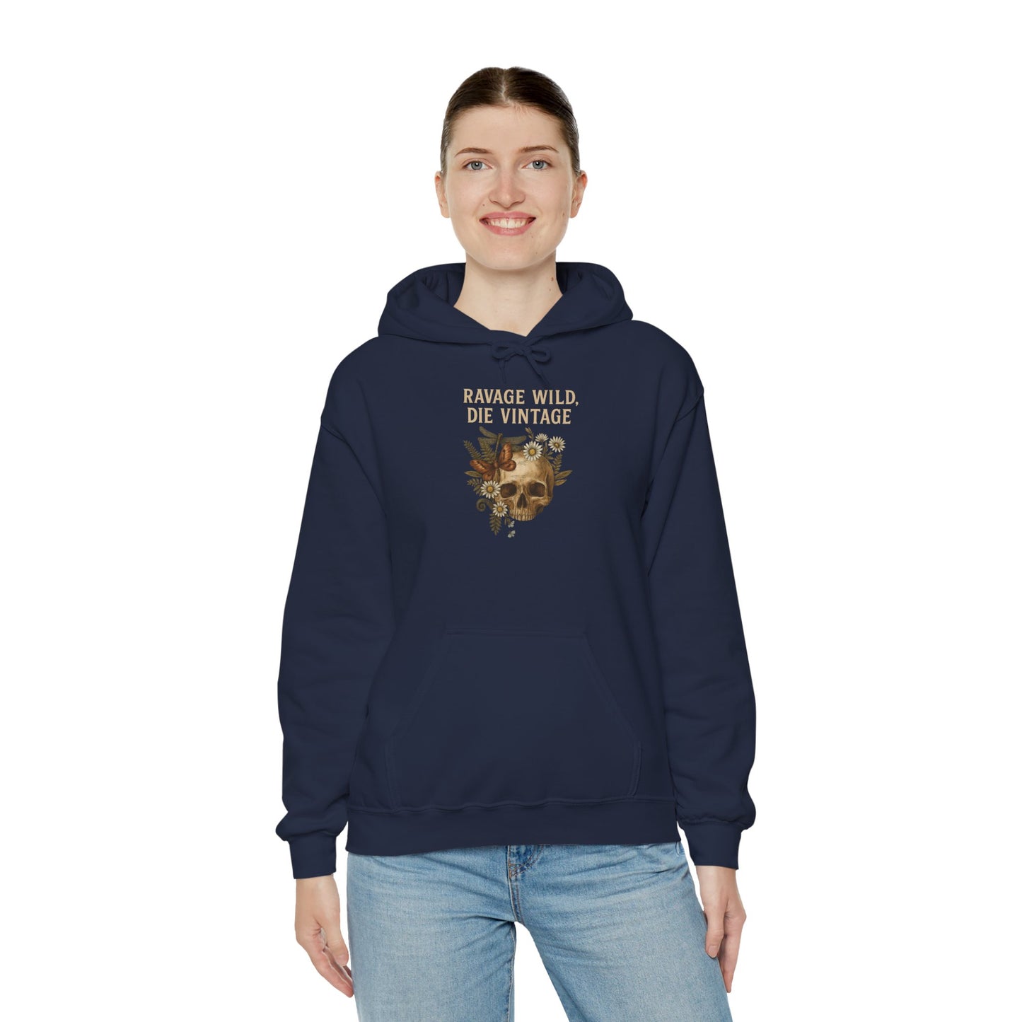 RAVAGE WILD, DIE VINTAGE Graphic Hoodie – Unisex Pullover Sweatshirt for Nature Lovers | Cozy Streetwear for Spring, Casual Wear & Eco-Friendly Gifts