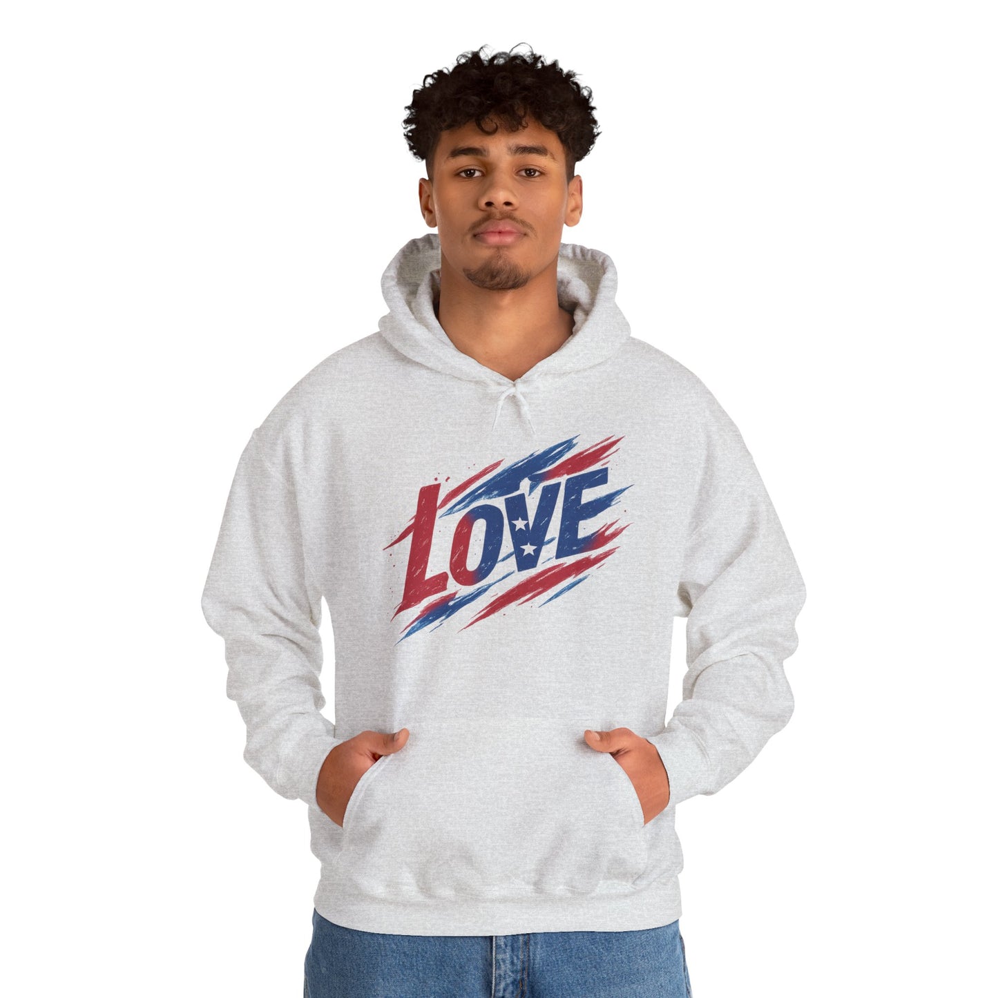 Unisex Hooded Sweatshirt with 'LOVE' Design - Cozy Gift for Friends, Valentine's Day, Casual Wear, Relaxation, Everyday Use