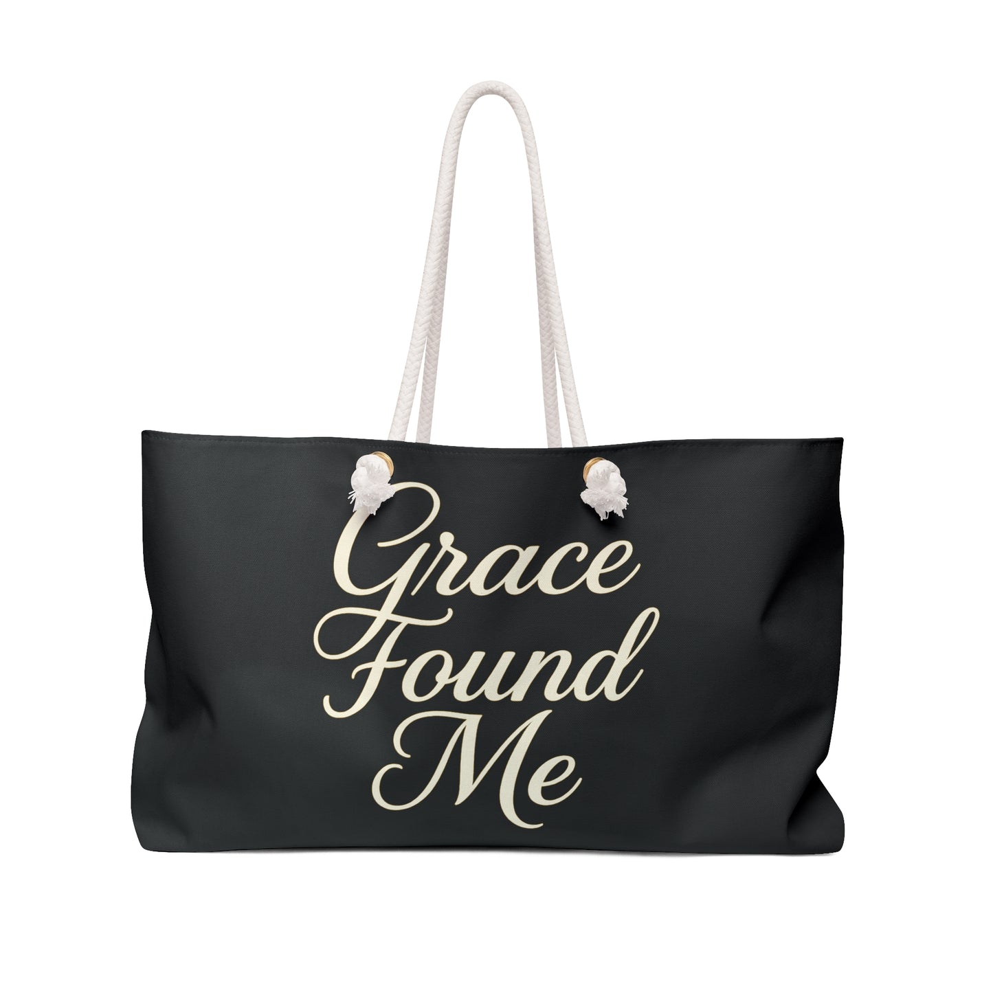 Grace Found Me Weekender Bag – Inspirational Christian Travel Tote, Faith-Based Gift, Spiritual Carryall for Weekend Getaways, Church Retreats, and Everyday Essentials