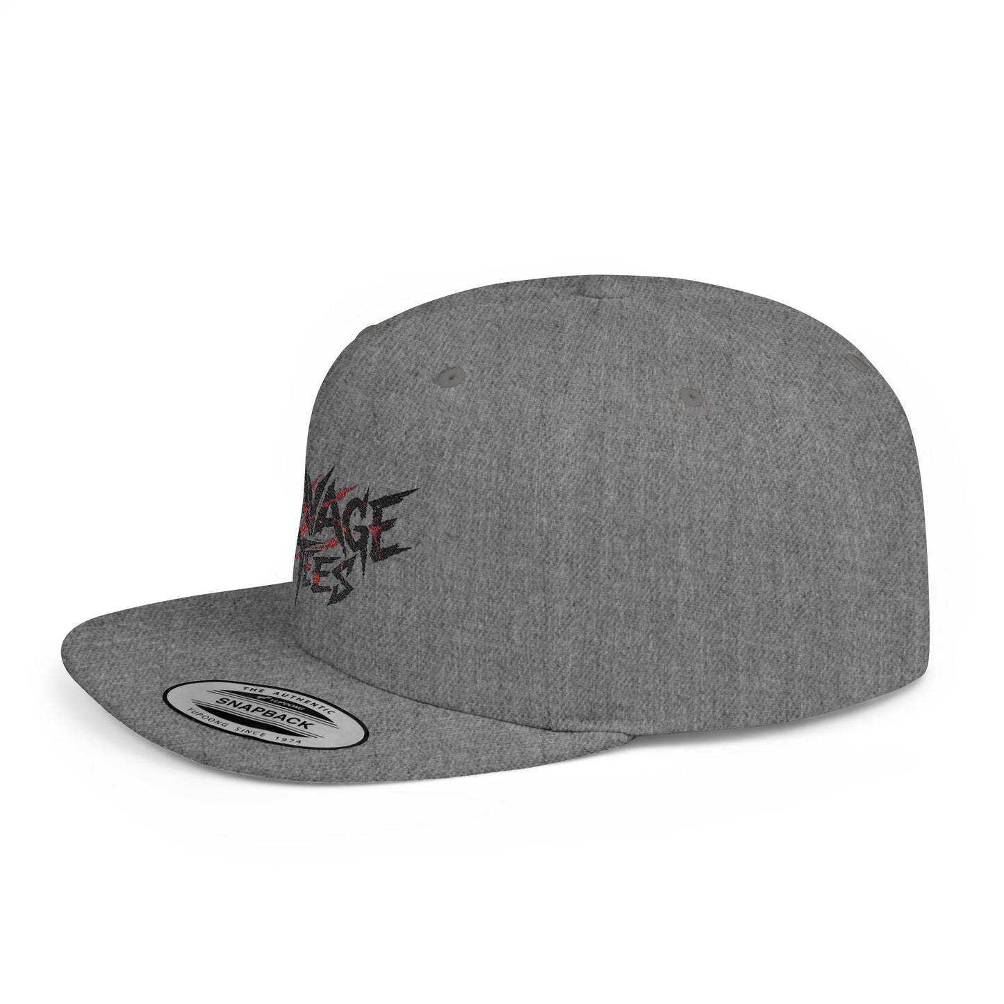 Ravage Tees Edgy Graphic Snapback Cap, Streetwear Hat, Trendy Flat Bill, Casual Outfit Accessory, Unique Gift for Music Lovers