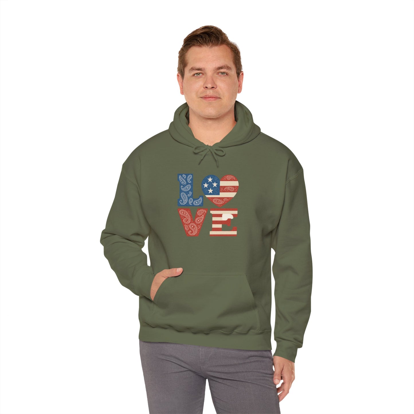 Unisex Hooded Sweatshirt with 'LOVE' Design - Cozy Gift for Friends, Valentine's Day, Casual Wear, Relaxation, Everyday Use