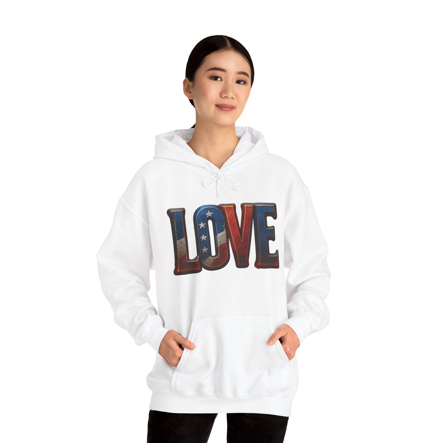 Unisex Hooded Sweatshirt with 'LOVE' Design - Cozy Gift for Friends, Valentine's Day, Casual Wear, Relaxation, Everyday Use