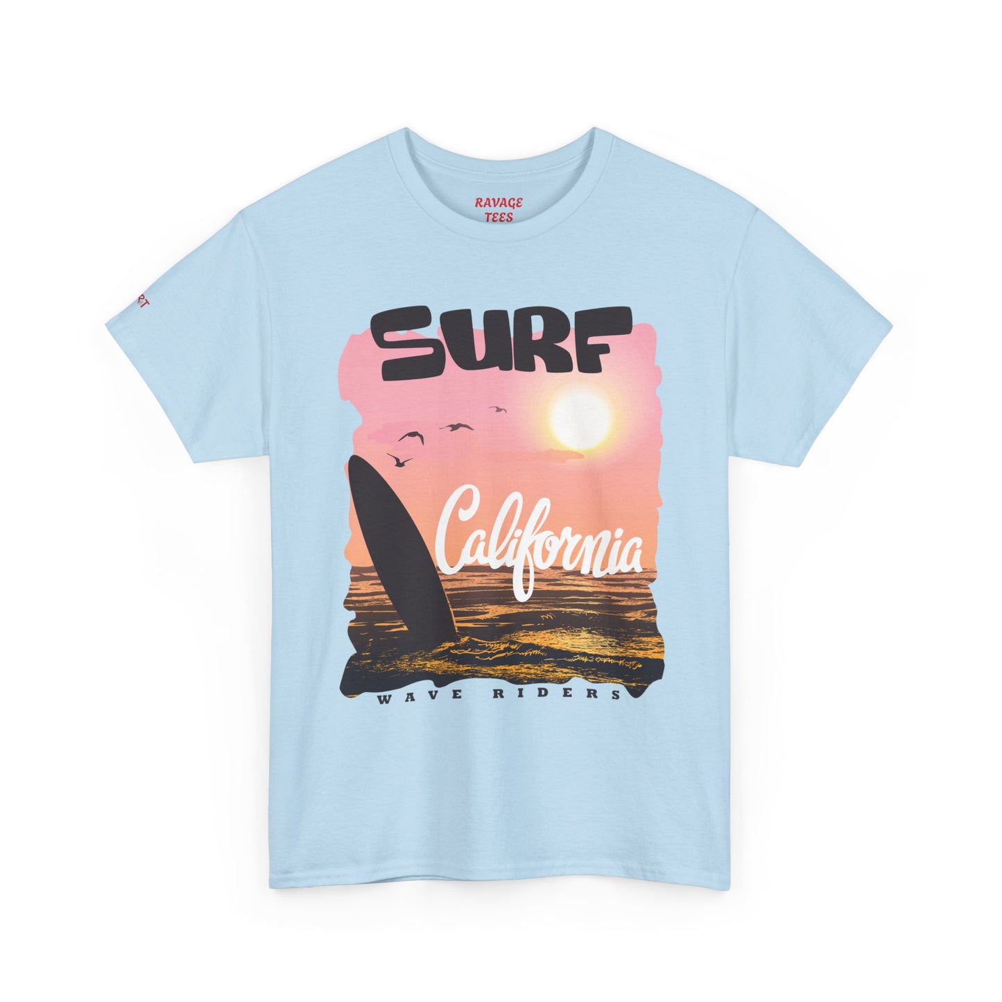 Surf California Suns Unisex Heavy Cotton Teet T-Shirt | Wave Riders Graphic Tee | Ravage Tees Beach & Surf Collection