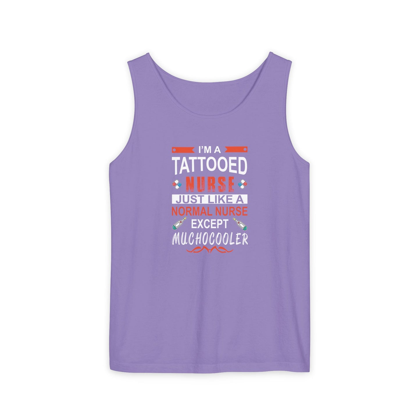 Tattooed Nurse Garment-Dyed Tank Top, Gift for Nurses, Casual Summer Wear