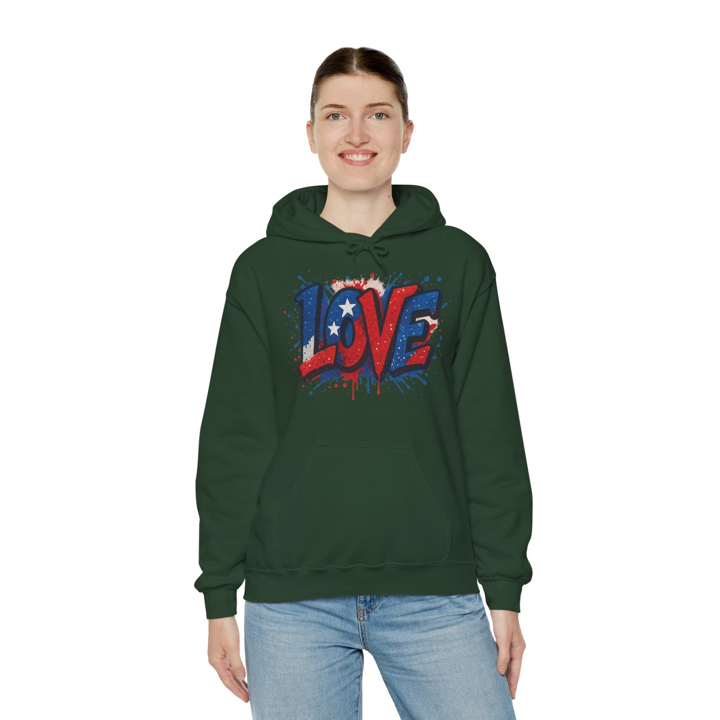 Unisex Hooded Sweatshirt with 'LOVE' Design - Cozy Gift for Friends, Valentine's Day, Casual Wear, Relaxation, Everyday Use