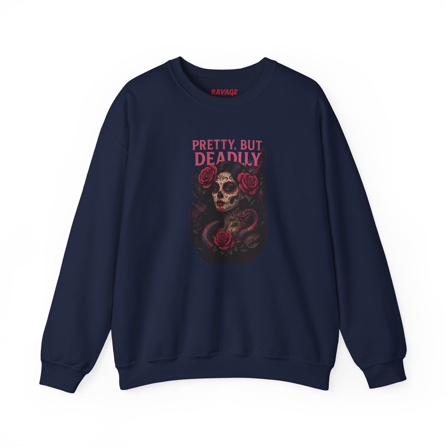 PRETTY BUT DEADLY Unisex Crewneck Sweatshirt – Heavy Blend Pullover for Casual Wear | Cozy Streetwear Gift for Her, Feminist Fashion Statement
