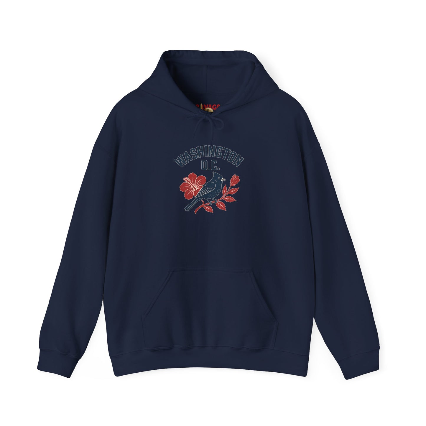 Washington D.C. Floral Hoodie – Unisex Heavy Blend Sweatshirt, Cozy Spring Streetwear, Travel Gift, DC Souvenir, Botanical Graphic Pullover