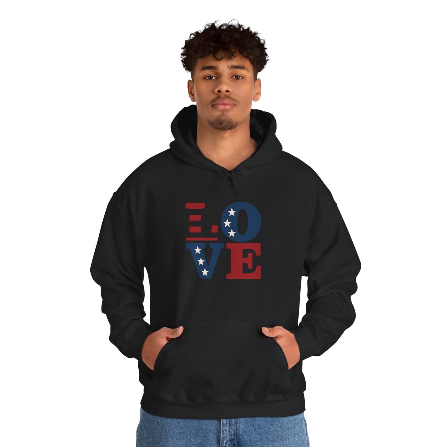 Unisex Hooded Sweatshirt with 'LOVE' Design - Cozy Gift for Friends, Valentine's Day, Casual Wear, Relaxation, Everyday Use