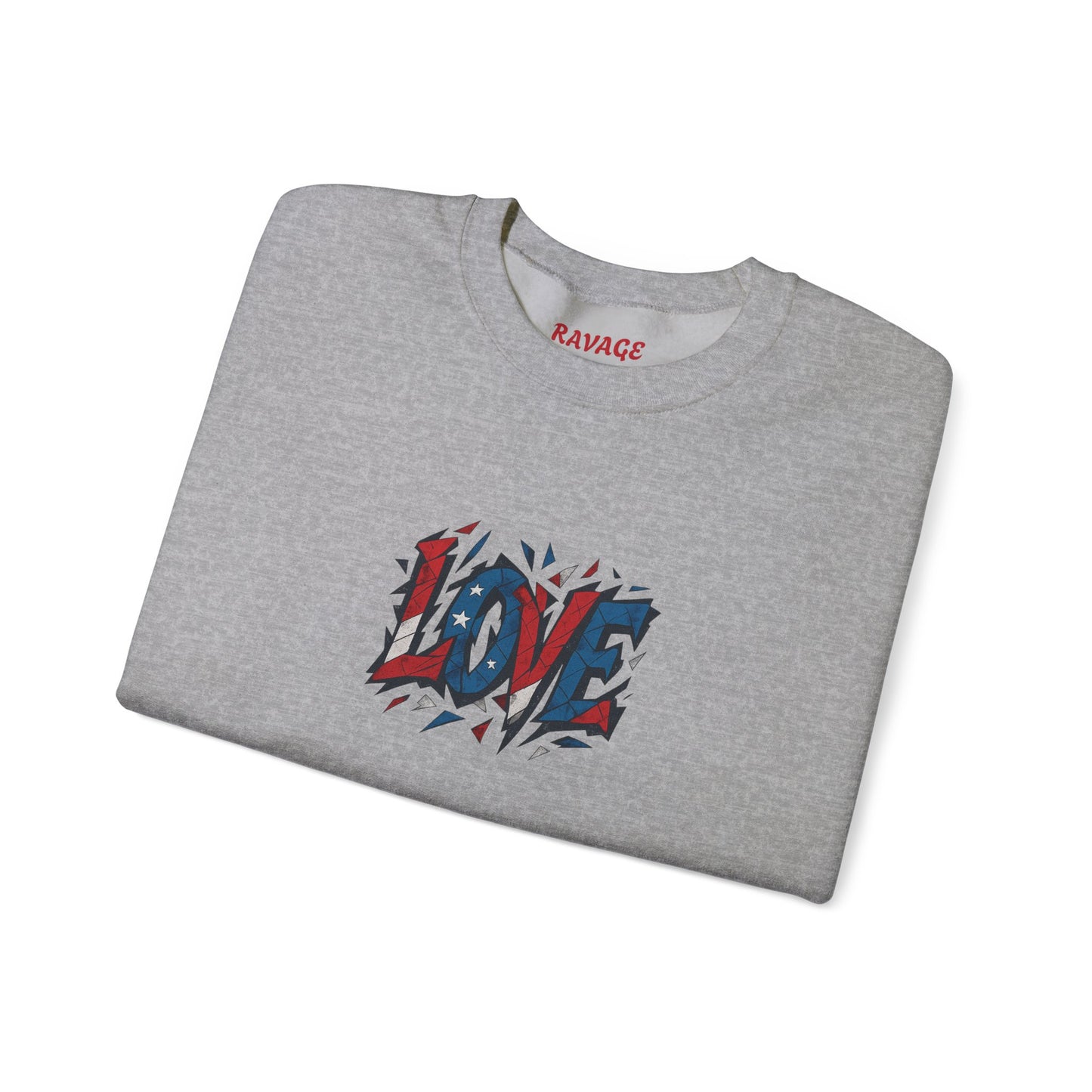 Patriotic Love Sweatshirt | Unisex Crewneck, Cozy Top for Celebrations, Gifts, Independence Day, Casual Style, Everyday Comfort