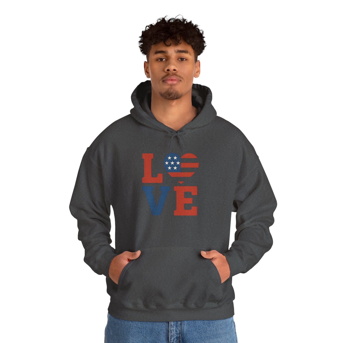 Unisex Hooded Sweatshirt with 'LOVE' Design - Cozy Gift for Friends, Valentine's Day, Casual Wear, Relaxation, Everyday Use