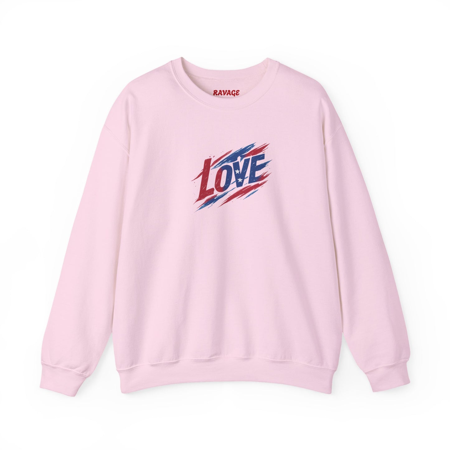 Patriotic Love Sweatshirt | Unisex Crewneck, Cozy Top for Celebrations, Gifts, Independence Day, Casual Style, Everyday Comfort