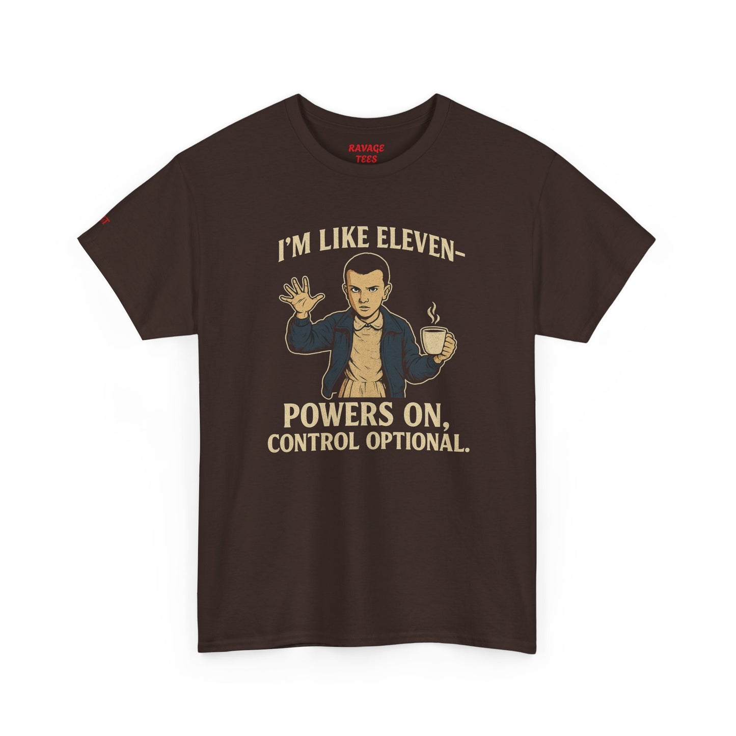 Unisex Heavy Cotton Tee - 'I'm Like Eleven, Powers On' Graphic Tee,