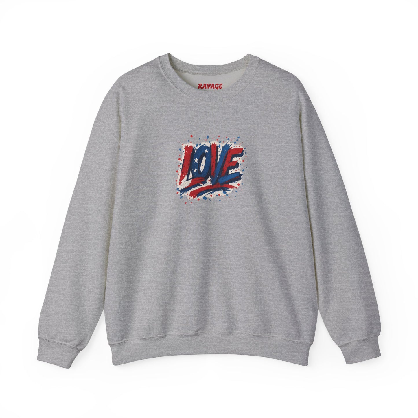 Patriotic Love Sweatshirt | Unisex Crewneck, Cozy Top for Celebrations, Gifts, Independence Day, Casual Style, Everyday Comfort