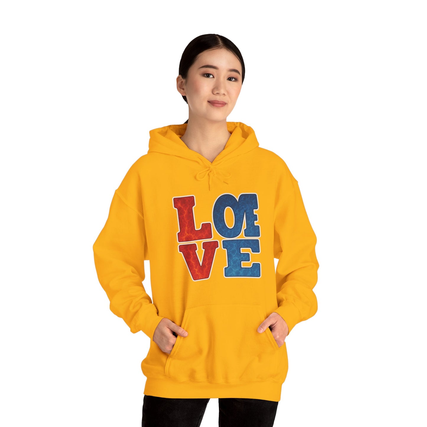 Unisex Hooded Sweatshirt with 'LOVE' Design - Cozy Gift for Friends, Valentine's Day, Casual Wear, Relaxation, Everyday Use