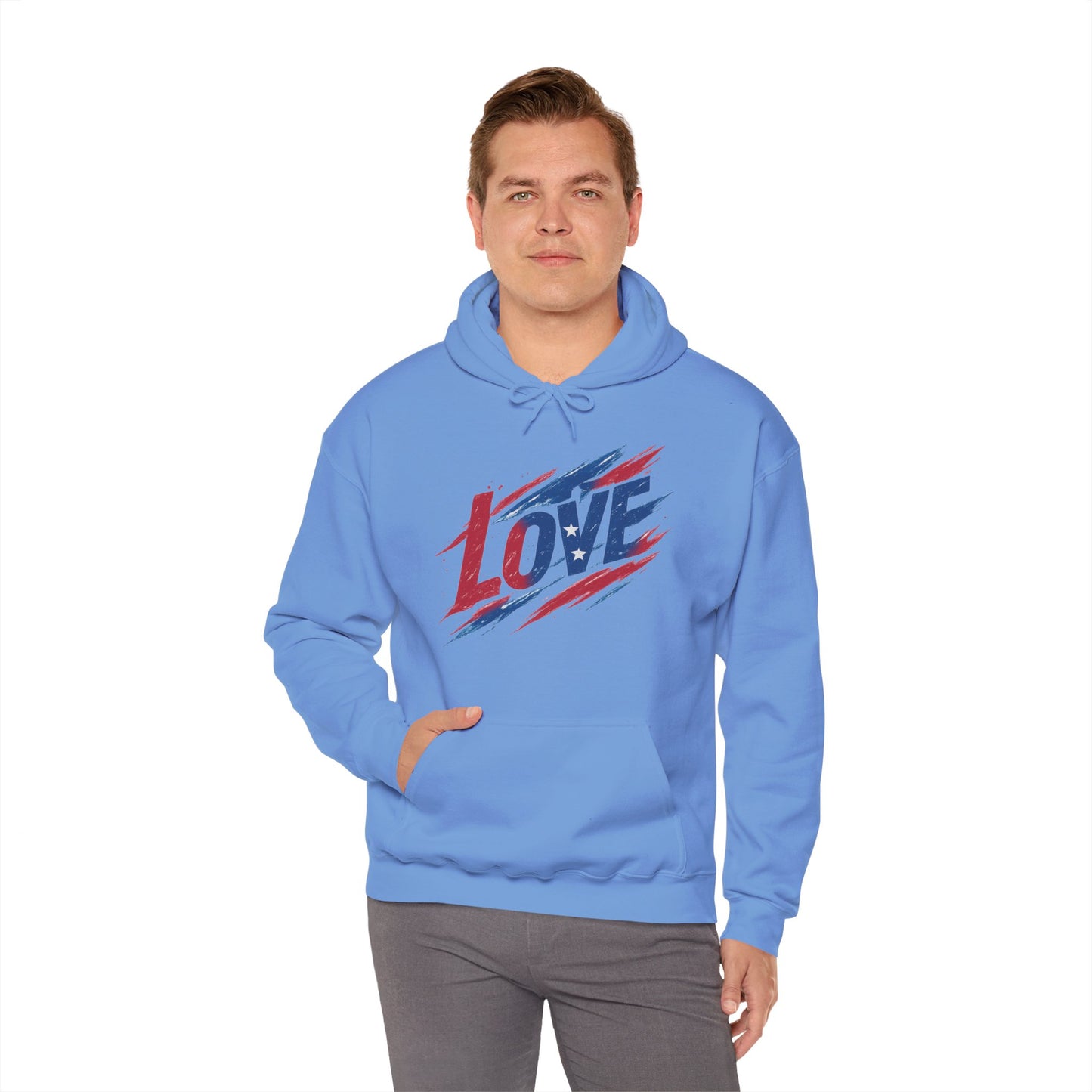 Unisex Hooded Sweatshirt with 'LOVE' Design - Cozy Gift for Friends, Valentine's Day, Casual Wear, Relaxation, Everyday Use