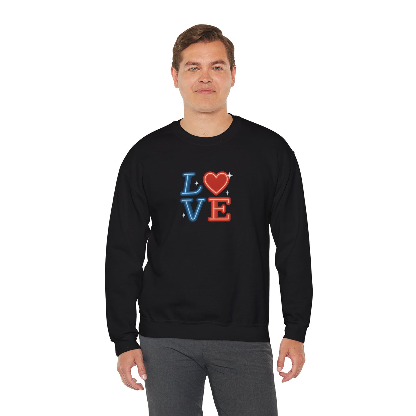 Patriotic Love Sweatshirt | Unisex Crewneck, Cozy Top for Celebrations, Gifts, Independence Day, Casual Style, Everyday Comfort