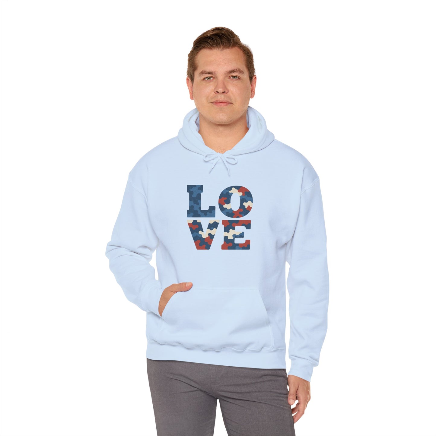 Unisex Hooded Sweatshirt with 'LOVE' Design - Cozy Gift for Friends, Valentine's Day, Casual Wear, Relaxation, Everyday Use