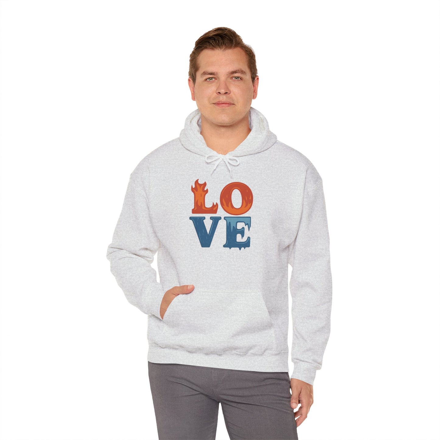 Unisex Hooded Sweatshirt with 'LOVE' Design - Cozy Gift for Friends, Valentine's Day, Casual Wear, Relaxation, Everyday Use