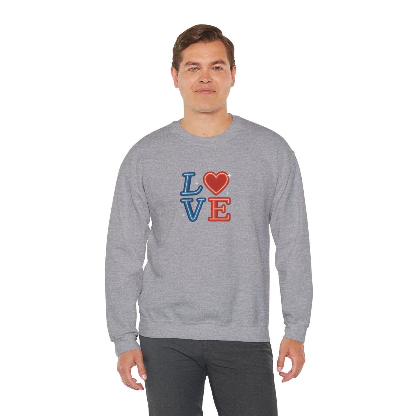 Patriotic Love Sweatshirt | Unisex Crewneck, Cozy Top for Celebrations, Gifts, Independence Day, Casual Style, Everyday Comfort