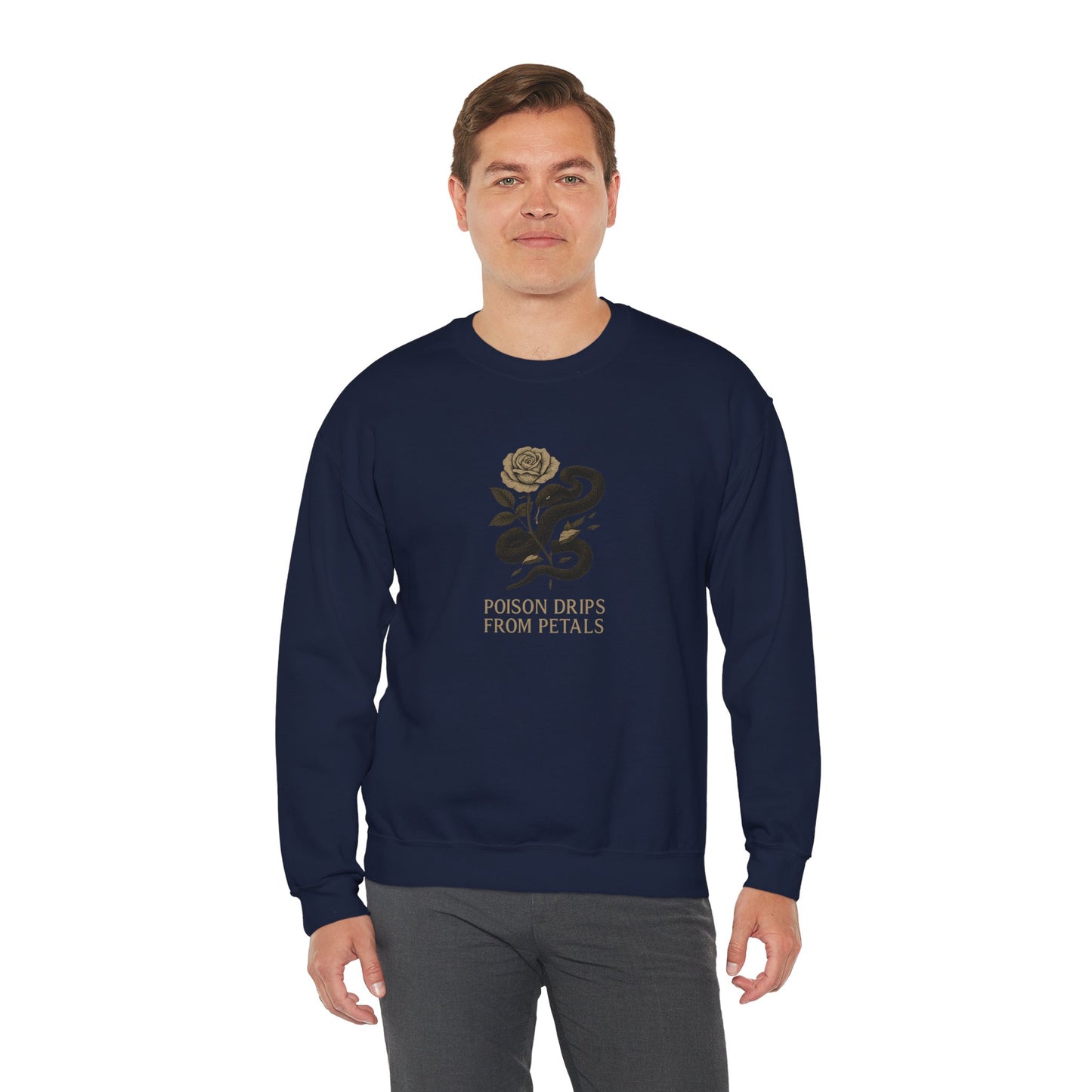 POISON DRIPS FROM PETALS Unisex Crewneck Sweatshirt – Heavy Blend Pullover for Casual Wear | Cozy Streetwear Gift for Her, Feminist Fashion Statement
