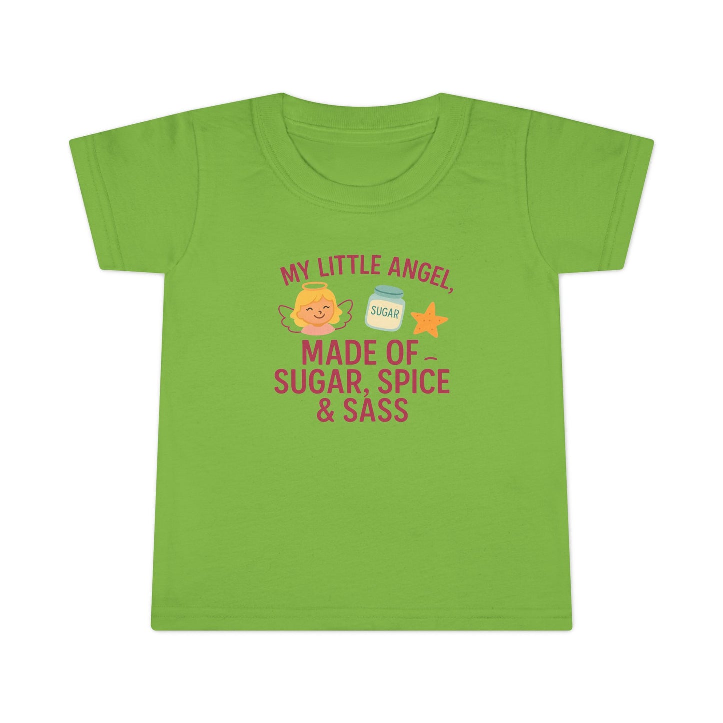 Toddler T-Shirt - My Little Angel - Made of Sugar, Spice & Sass - Cute Gift for Birthday, Baby Shower, Toddler Playdates, Everyday Wear