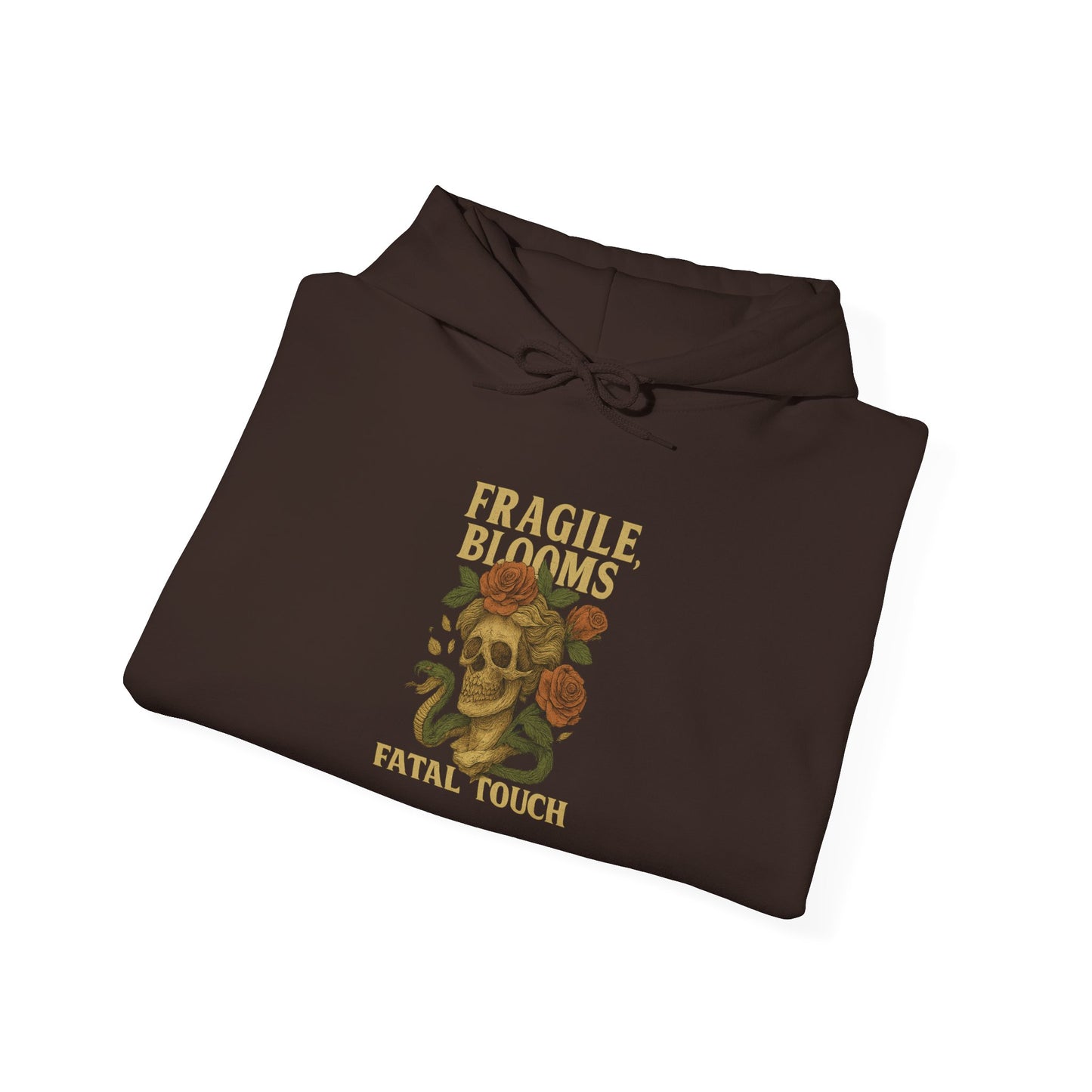 FRAGILE BLOOM FATAL TOUCH Graphic Hoodie – Unisex Pullover Sweatshirt for Nature Lovers | Cozy Streetwear for Spring, Casual Wear & Eco-Friendly Gifts
