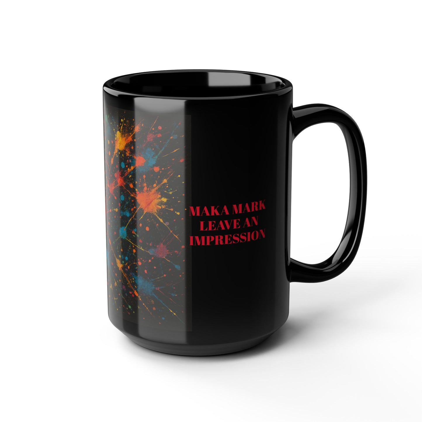 ART OF IMPACT Colorful Splash Inspiration Mug, Artistic Coffee Cup, Unique Art Print