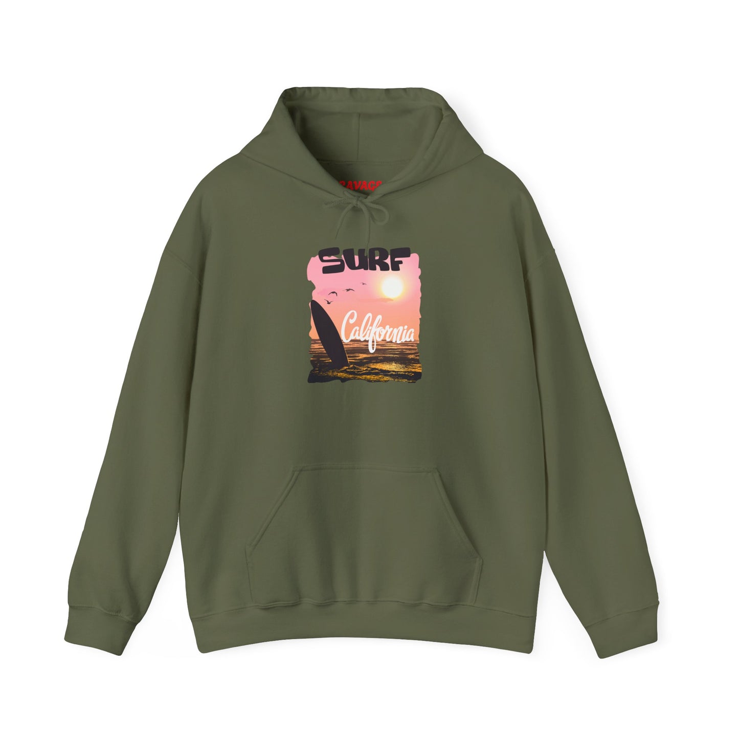 Surf California Hoodie – Relaxed Vibe for Beach Lovers, Perfect for Summer, Gift for Surfers, Comfortable Surfing Apparel, Unisex Sweatshirt