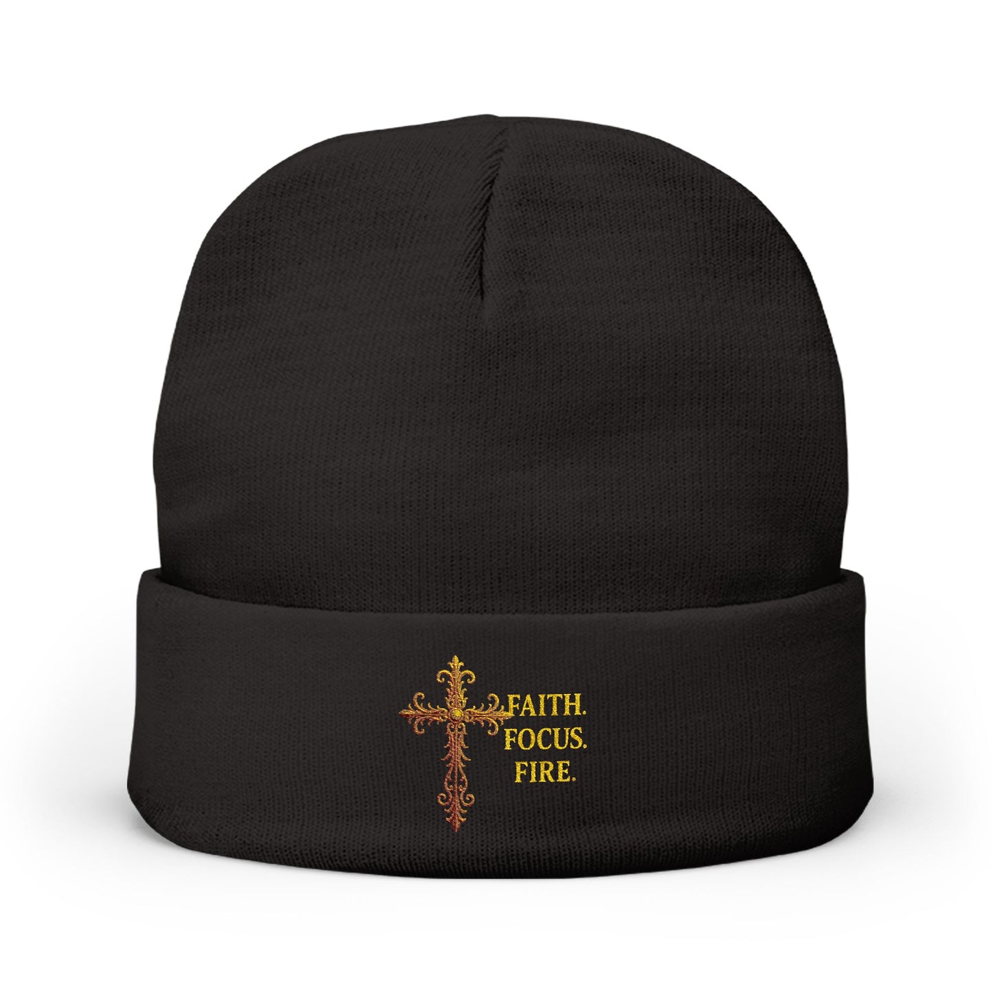 Embroidered Faith Beanie - Cozy Knit Hat for Winter, Inspirational Accessory, Unisex, Gift for Believers, Fashionable Headwear