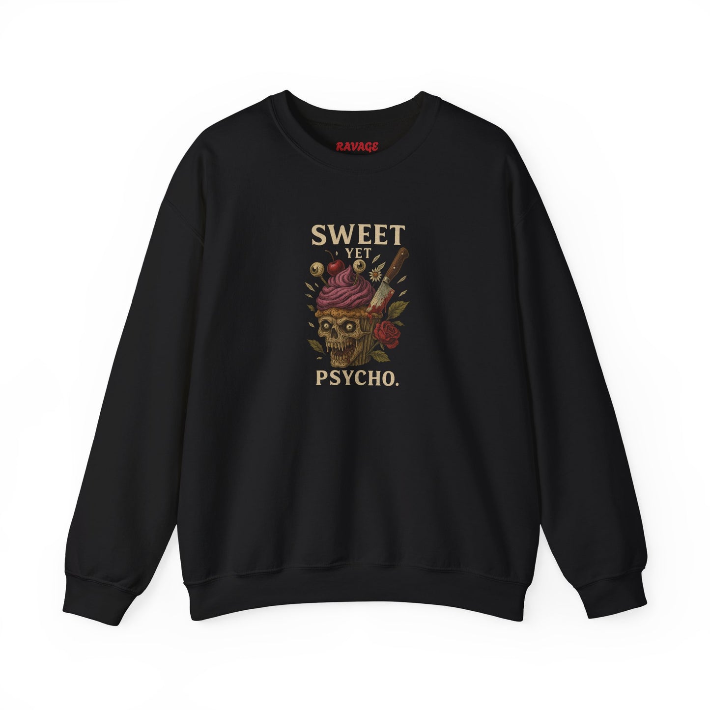 SWEET YET PSYCHO Unisex Crewneck Sweatshirt – Heavy Blend Pullover for Casual Wear | Cozy Streetwear Gift for Her, Feminist Fashion Statement