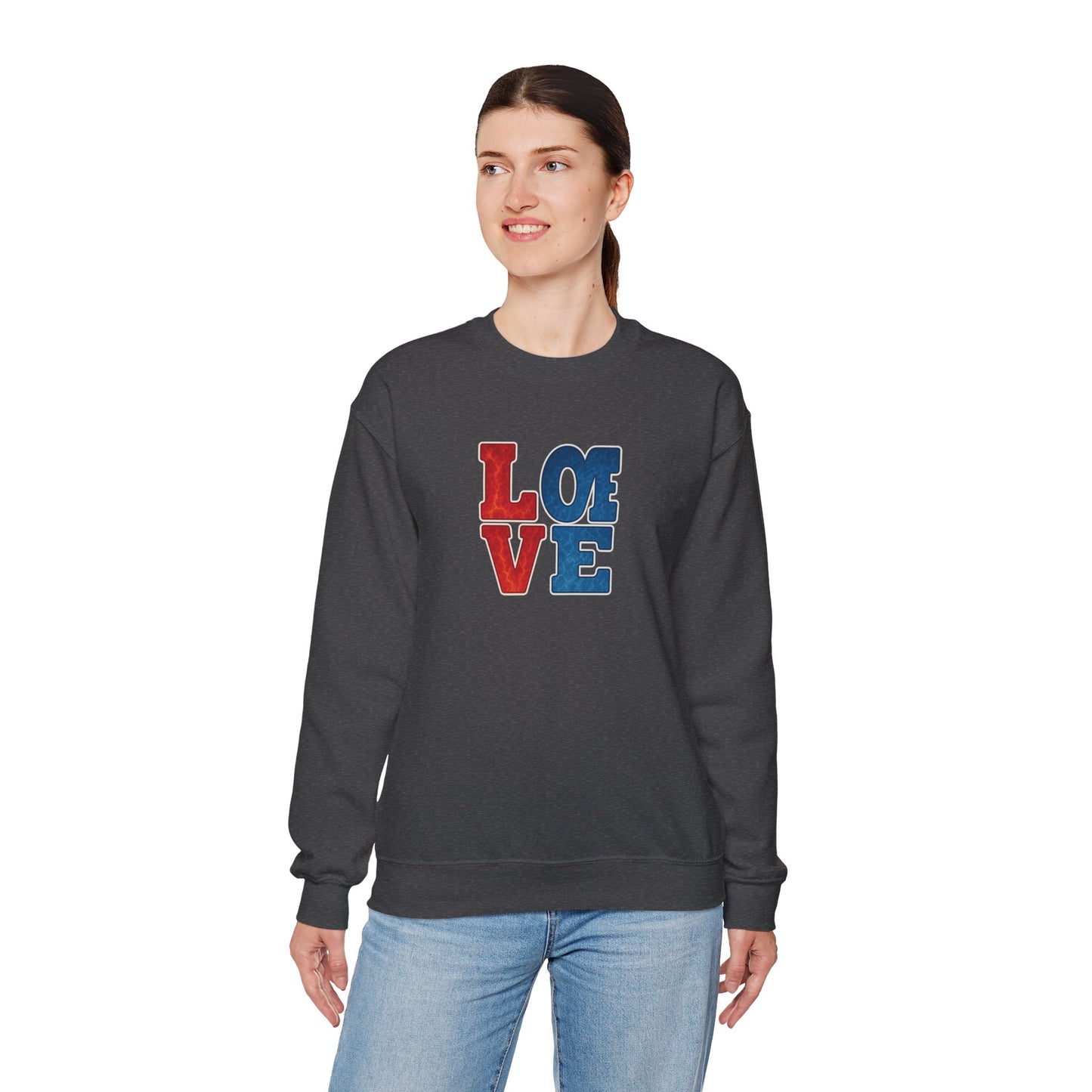 Patriotic Love Sweatshirt | Unisex Crewneck, Cozy Top for Celebrations, Gifts, Independence Day, Casual Style, Everyday Comfort