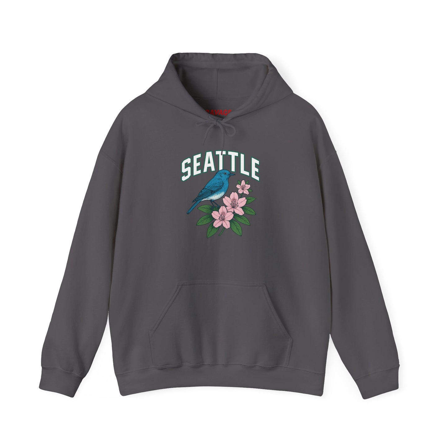 Seattle Bird & Floral Unisex Hoodie, Cozy Sweatshirt, Gift for Nature Lovers, Casual Wear, Travel Souvenir, Relaxed Style