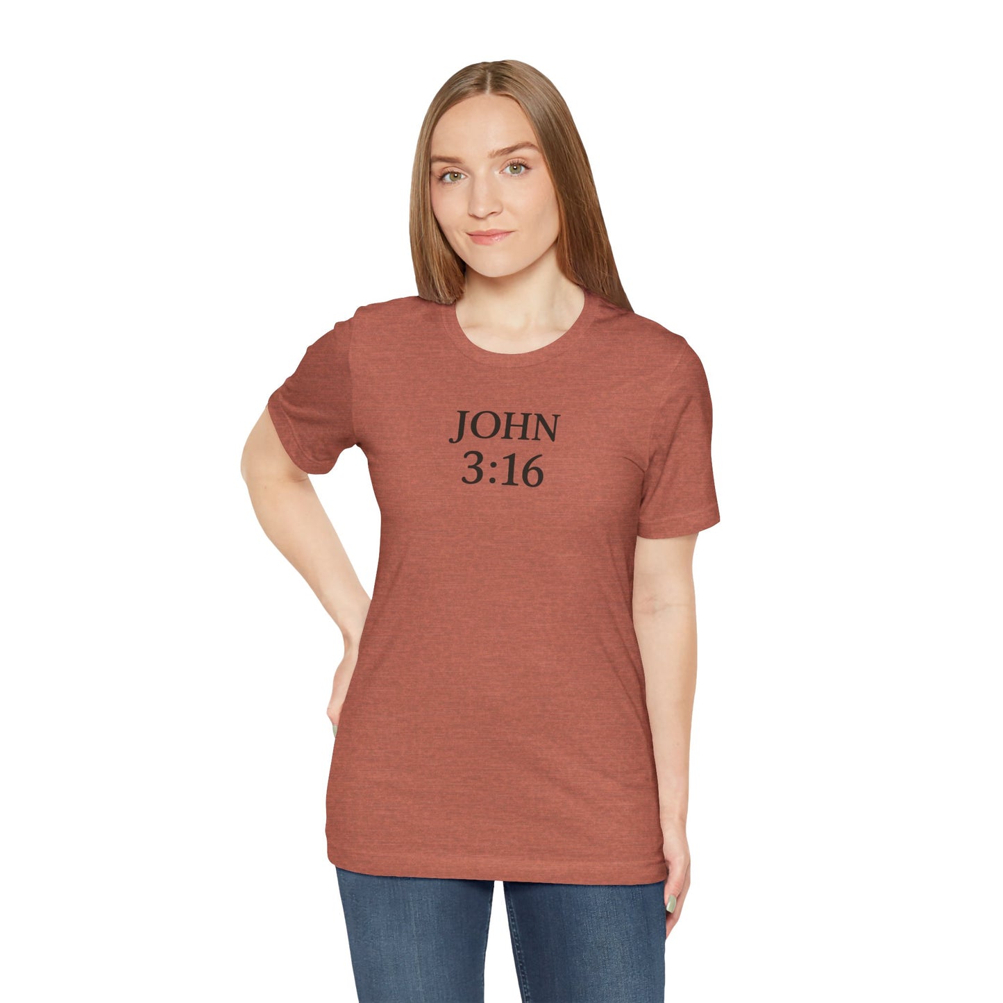 **JOHN 3:16 Faith-Inspired Unisex Tee – Christian Scripture T-Shirt, Religious Apparel, Inspirational Gift, Bible Verse Faith Shirt**