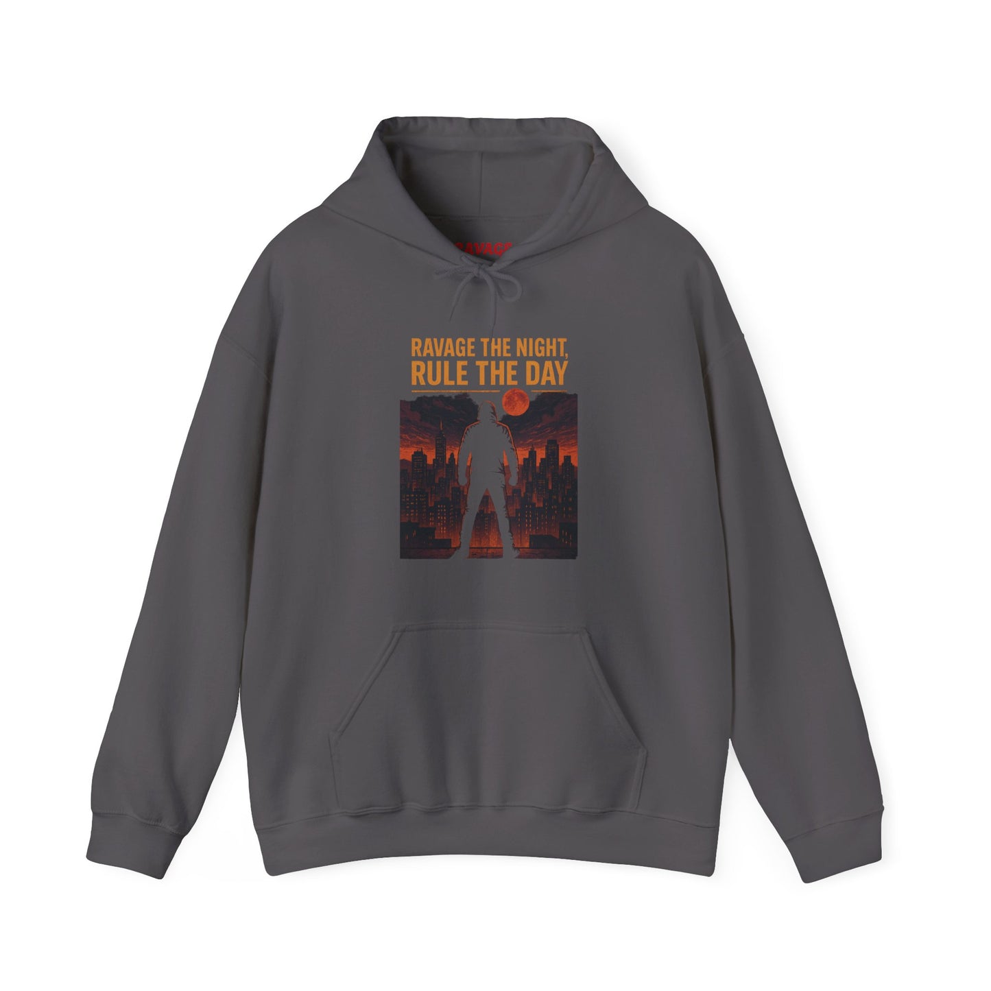 RAVAGE THE NIGHT RULE THE DAY Hoodie – Urban Adventure Graphic Sweatshirt, Cool Unisex Streetwear, Casual Wear, Unique Gifthion