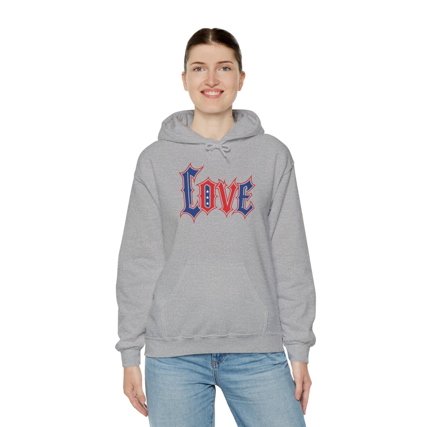 Unisex Hooded Sweatshirt with 'LOVE' Design - Cozy Gift for Friends, Valentine's Day, Casual Wear, Relaxation, Everyday Use