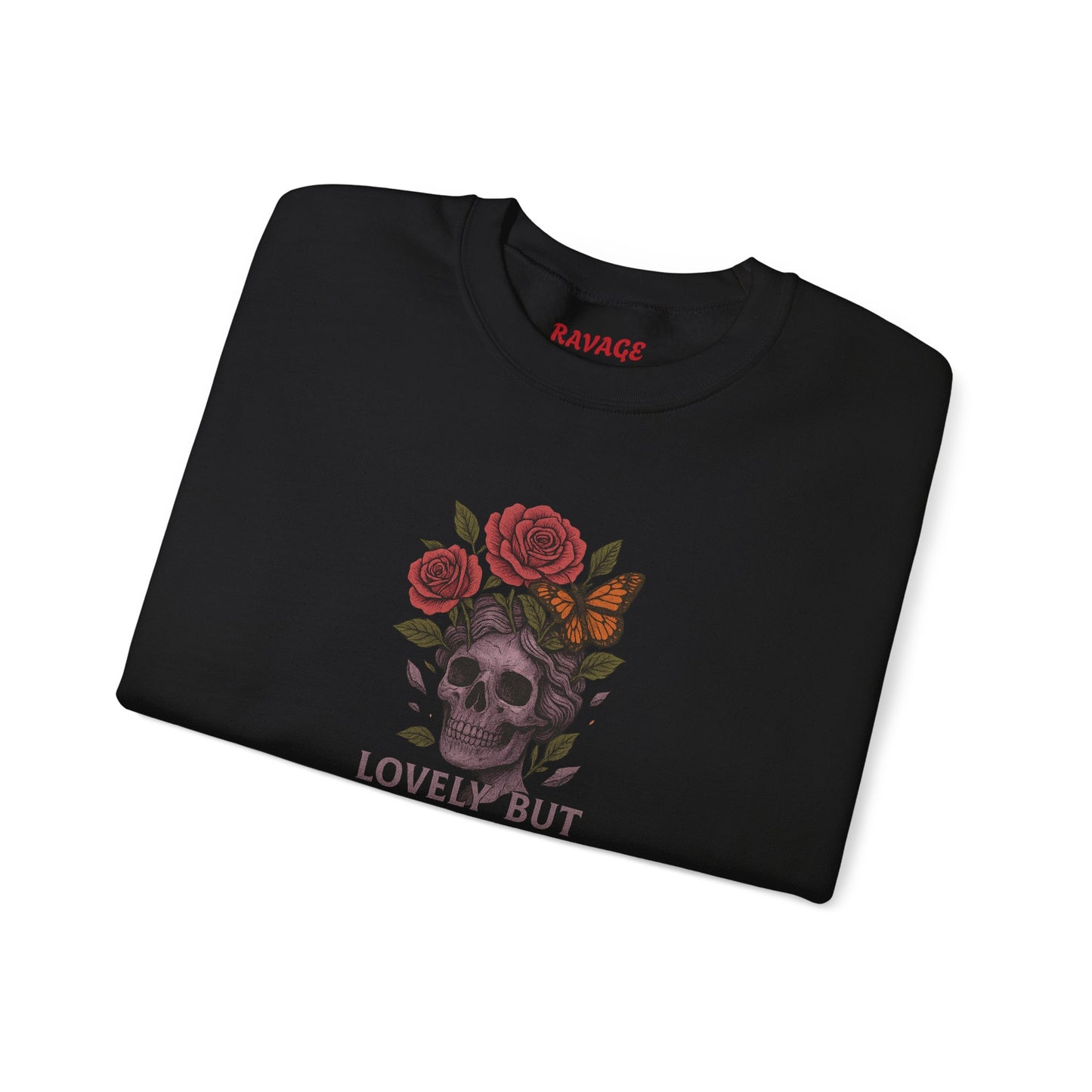 LOVELY BUT LETHAL Unisex Crewneck Sweatshirt – Heavy Blend Pullover for Casual Wear | Cozy Streetwear Gift for Her, Feminist Fashion Statement